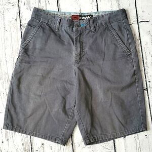 Tony Hawk Smoky Charcoal Gray Canvas Long Shorts Skate Skateboarding Mens Sz 29